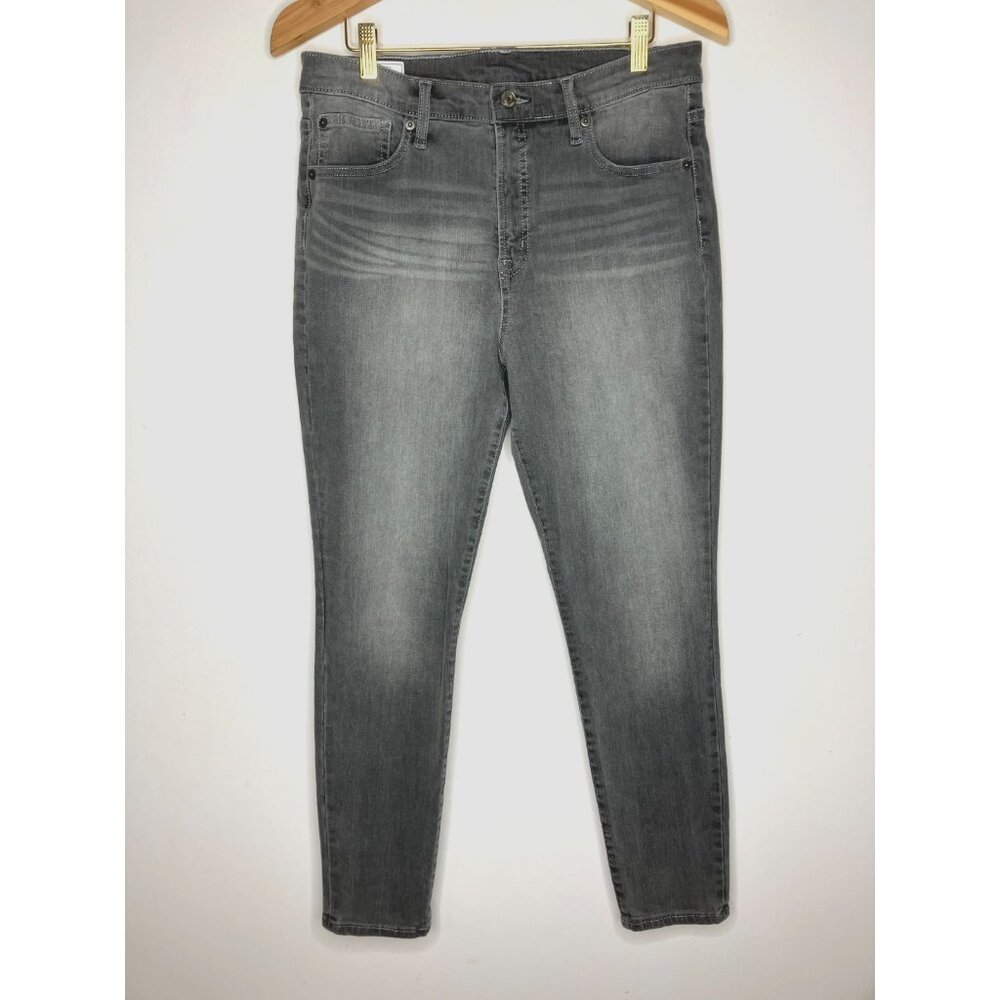 Gap True Skinny High Rise Pants Women's Size 31 / 12R Gray Denim Jeans
